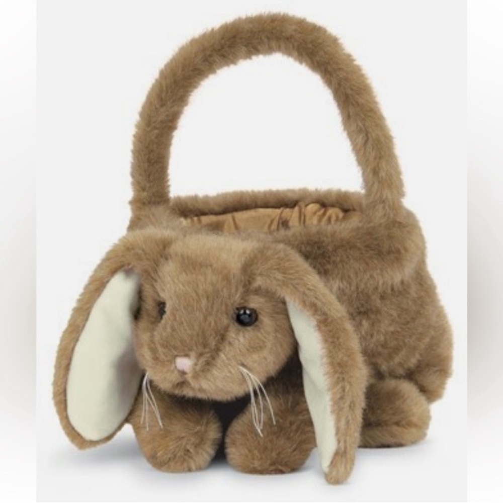 NWT Bearington Brown Bunny Easter Plush Basket Holiday Decor